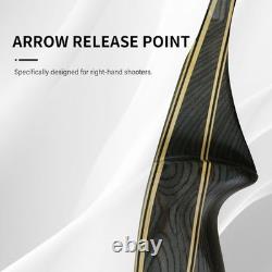 Archery 30-55lbs Traditional Recurve Bow Set 62 Wooden Longbow Hunting Bow