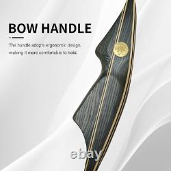 Archery 30-55lbs Traditional Recurve Bow Set 62 Wooden Longbow Hunting Bow