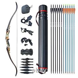 Archery 35lbs Takedown Recurve Bow Set 12x Arrows Kit Right Hand Adult Hunting