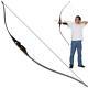 Archery 45lbs Black Recurve Bow Hunting Rh Wooden Riser Laminated Limbs Long Bow