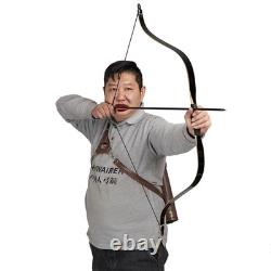 Archery 46 Traditional Short Bow Horsebow Recurve Bow Bamboo&Fiberglass Limbs