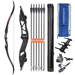 Archery 56 Takedown Recurve Bow and Arrow Metal Riser for Hunting Target 30-50#