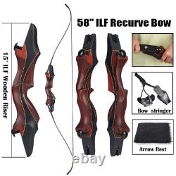 Archery 58 ILF Bow 20-50lb Recurve Bow 15 Wooden Riser & Arrow rest & Stringer