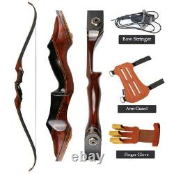 Archery 58in. Takedown Hunting Bow Set Wooden Riser Recurve Bow RH 40/45/50LBS