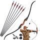 Archery 60 Takedown Recurve Bow 30-50lb Arrows Adult Rh Hunting Target Arrows