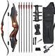 Archery 60 Takedown Recurve Bow And Arrow Laminated Wood Hunting Bow 25-50lbs