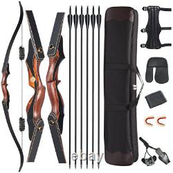 Archery 60 Takedown Recurve Bow and Arrow for Adult Traditional Hunting Bow Set