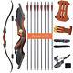 Archery 60 Wooden Takedown Recurve Bow And Arrow Set For Adult Outdoor Hunting