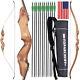 Archery 60'' Wooden Takedown Recurve Bow For Hunting & Target 30-50lbs. Arrows