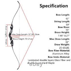 Archery 62 ILF Recurve Bow Arrows 25-60lbs Limbs Takedown Bow Hunting Target