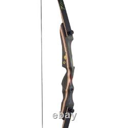 Archery 62 Takedown Recurve Bow 20lbs-50lbs Wooden Riser Hunting Carbon Arrows