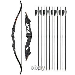 Archery Hunting 56 Takedown Recurve Bow 30-50lbs & Bow Stringer and Arrows Set