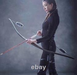 Archery Laminated Wooden Longbow Traditional Recurve Bow Hunting for Right Hand