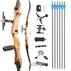 Archery Recurve Bow 66 68 70 Takedown 14-40lbs Wooden Target Hunting Practice
