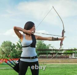 Archery Recurve Bow, Takedown Professional Long Bow Hunting Teenagers, 25-60 lb