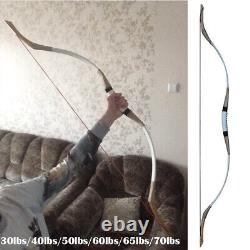 Archery Traditional Recurve Bow Handmade Cowhide for Bow Hunting Practice