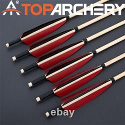 Archery Traditional Recurve Bow Mongolian Wooden Bow & 6pcs wood Arrows & Quiver