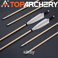 Archery Traditional Recurve Bow Mongolian Wooden Bow & 6pcs wood Arrows & Quiver