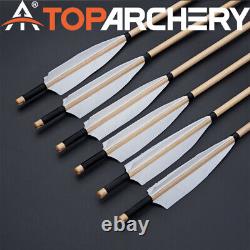 Archery Traditional Recurve Bow Mongolian Wooden Bow & 6pcs wood Arrows & Quiver