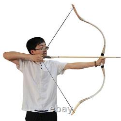 Archery Traditional Recurve Bow Mongolian Wooden Bow & 6pcs wood Arrows & Quiver