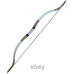 Archery White Cowhide Mongolian Horsebow 30-70lb Traditional Hunting Recurve Bow