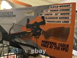 Avalanche Wooden Recurve Crossbow 150 lb. Draw Fires at 210 FPS 5.61LB