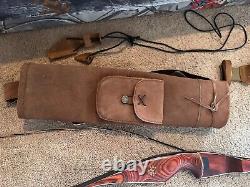 Bear Archery Grizzly Recurve Bow Brown Maple 30# with travel case