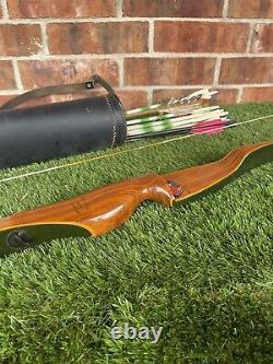 Bear Archery Recurve Bow Tigercat RH? 8N/7/6? 62 26# Bow? With Arrows? NICE