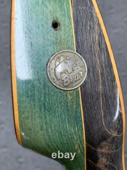 Bear Glass Powered Grizzly Recurve Archery Bow AMO-58 50# Green & Brown