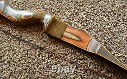 Beautiful Fred Bear recurve bow Kodiak Hunter 55# RH 60 90's Green Wood Design