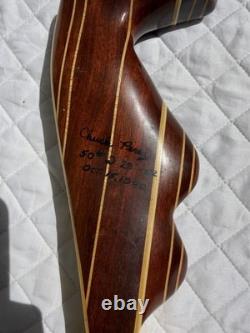 Beautiful Vintage Chuck Perez Recurve Bow RH 50# @ 28 62 57 1980