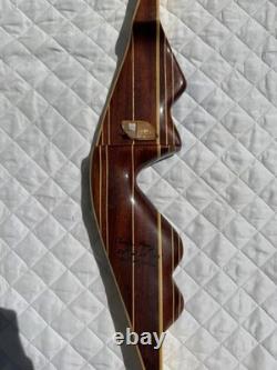 Beautiful Vintage Chuck Perez Recurve Bow RH 50# @ 28 62 57 1980