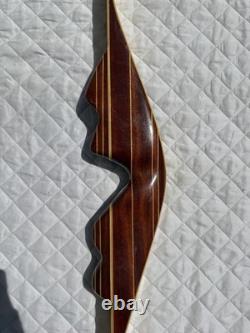 Beautiful Vintage Chuck Perez Recurve Bow RH 50# @ 28 62 57 1980