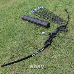 Black 40lbs Archery Fishing Hunting Straight Takedown Bow with Arrow Quiver Set