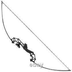 Black 40lbs Archery Fishing Hunting Straight Takedown Bow with Arrow Quiver Set