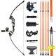 Bowfishing Recurve Bow Kit 40lbs Fishing Arrow Reel Archery Straight Bow Hunting