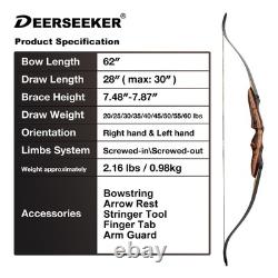 Deerseeker Archery 62 Takedown Recurve Bow Set for Adults & Youth with Right