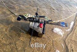 Fishing Reel Takedown Recurve Bow Archery Hunting Fish 40lbs Bowfishing Kit Camo
