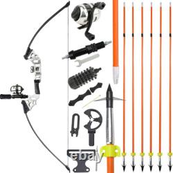 Fishing Straight Bow Set 40lbs Bowfishing Arrow Reel Archery Recurve Bow Hunting