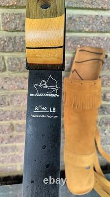 Fleetwood Monarch 62 Takedown Recurve Bow-40lb With Suede Leather Back Quiver