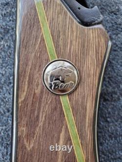 Fred Bear Custom Kodiak B Handle Green Stripe Takedown Bow Riser #B-4596 Used