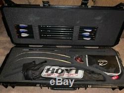 Gently Used Hoyt Grand Prix Metallic Blue riser, limbs, case and accessories