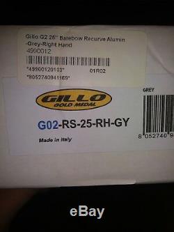 Gillo G2 25 riser right handed grey in color great for barebow archery