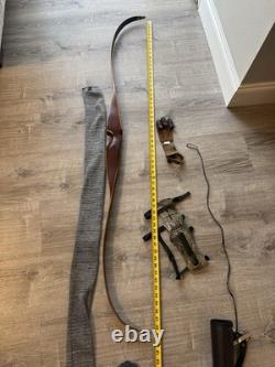Handmade Wood Recurve Bow Right Hand Vintage / Similar To Bear + Accessories
