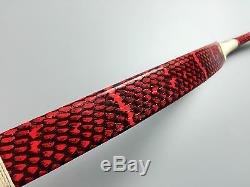 Hot 50LBS Red Cobra Snakeskin Mongolian Bow Longbow Recurve bow +12 wood arrows