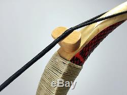 Hot 50LBS Red Cobra Snakeskin Mongolian Bow Longbow Recurve bow +12 wood arrows