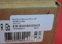 Hoyt Excel Recurve Bow Riser 23 RH Black, Fits ILF Limbs New