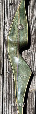 Kodiak Hunter 60 55 LB Recurve Bow Green Blue Stripe 1970s Left Hand