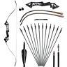 Men Archery Hunting 60 Takedown Recurve Bow Right Hand + 6x Carbon Arrows Set