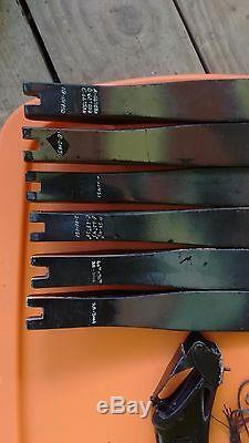Metal kodiak B riser and three sets of limbs. 45#, 55#, and 70#. One string, and